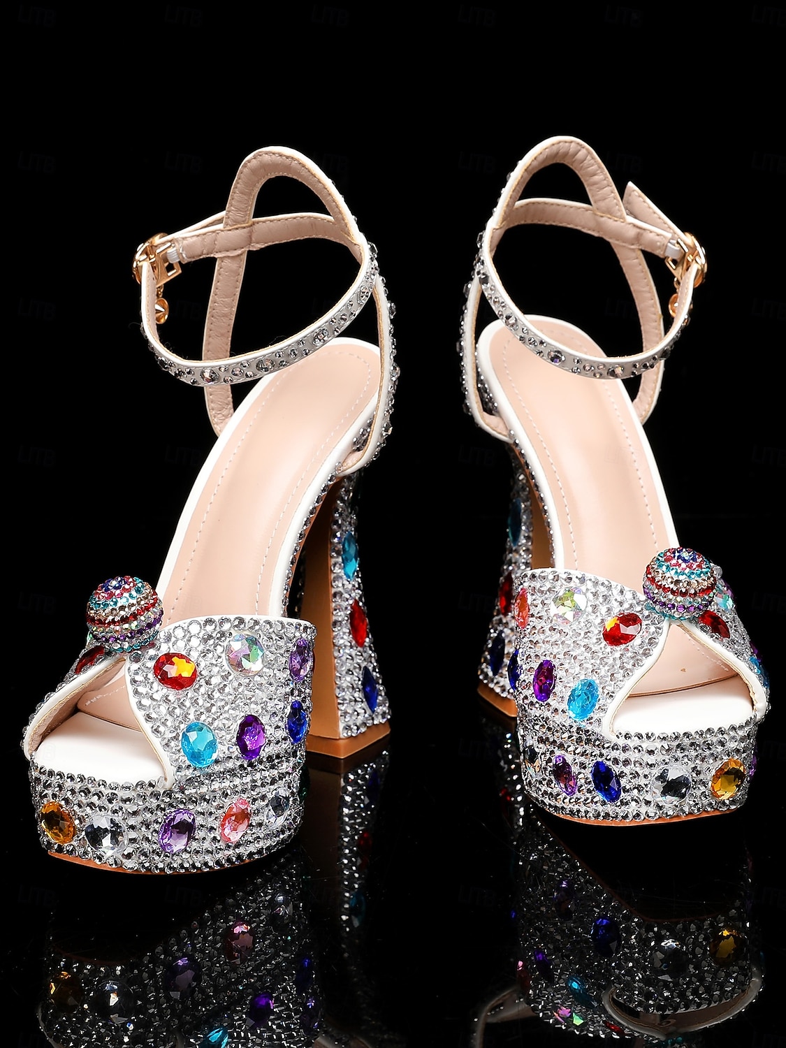 Women's Rhinestone Platform High Heel Sandals with Matching Clutch - Sparkly Formal Dress Shoes for Cocktail Parties, Weddings and Elegant Events 2026 - $119.99 –P10
