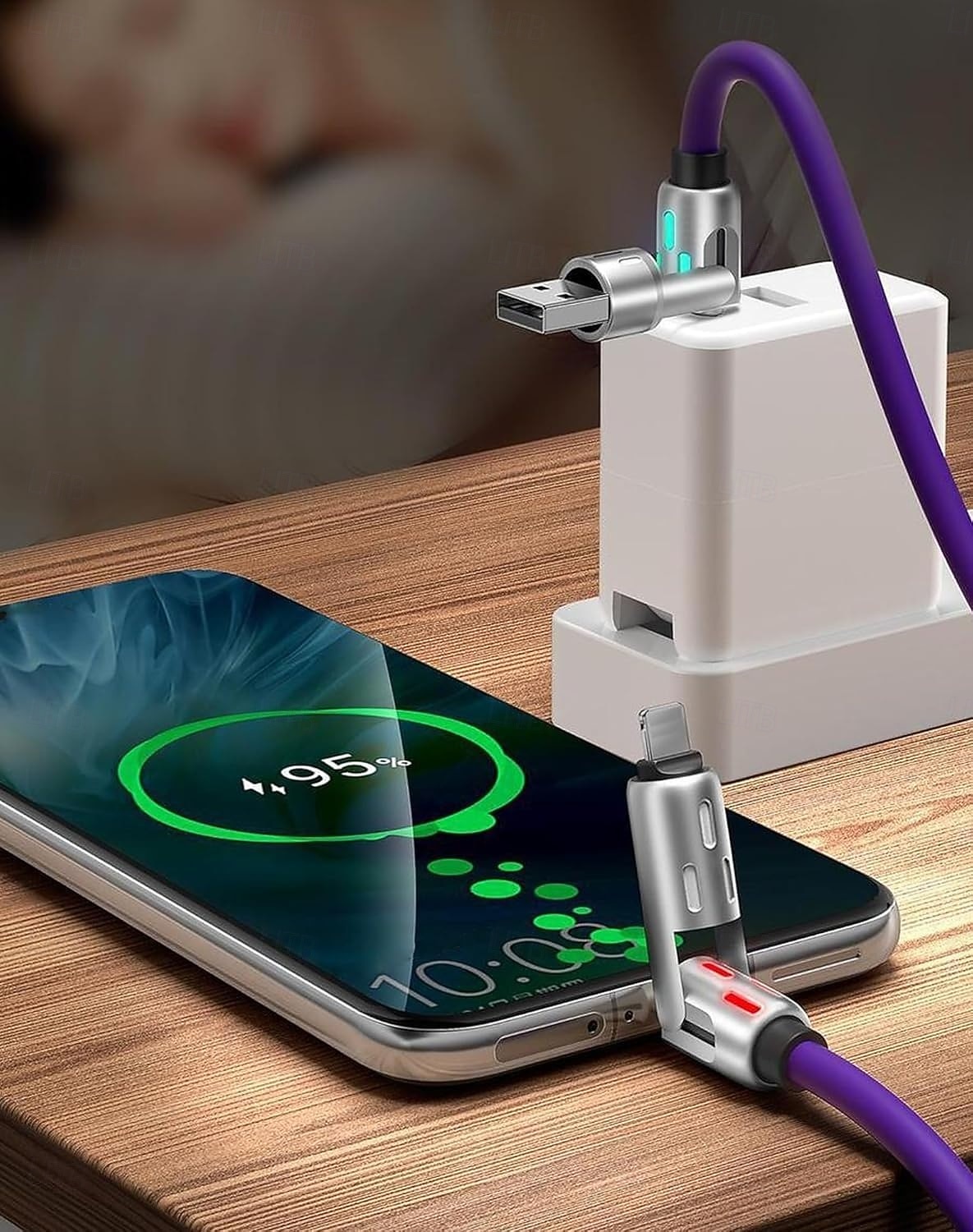 Cavo di ricarica USB 4 in 1, ricarica rapida max 60 W per connettori USB C/USB-A/Type-C/Lightning, cavo indicatore LED per iPhone 17/16/15, Samsung iPad Android MacBook Power Bank del 2025 a $14.99 –P2