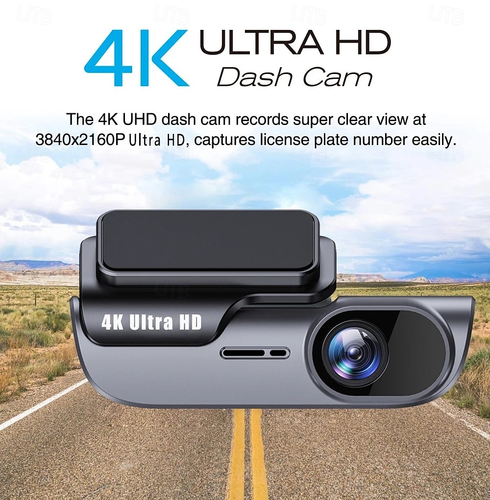 2160P Enregistrement automatique au démarrage DVR de voiture 170 Degrés Grand angle CMOS 4 pouce / Pas d'écran (sortie par APP) Dash Cam avec Vision Nocturne / Enregistrement en boucle / USB-Disk Non de 2025 ? $53.99 –P2