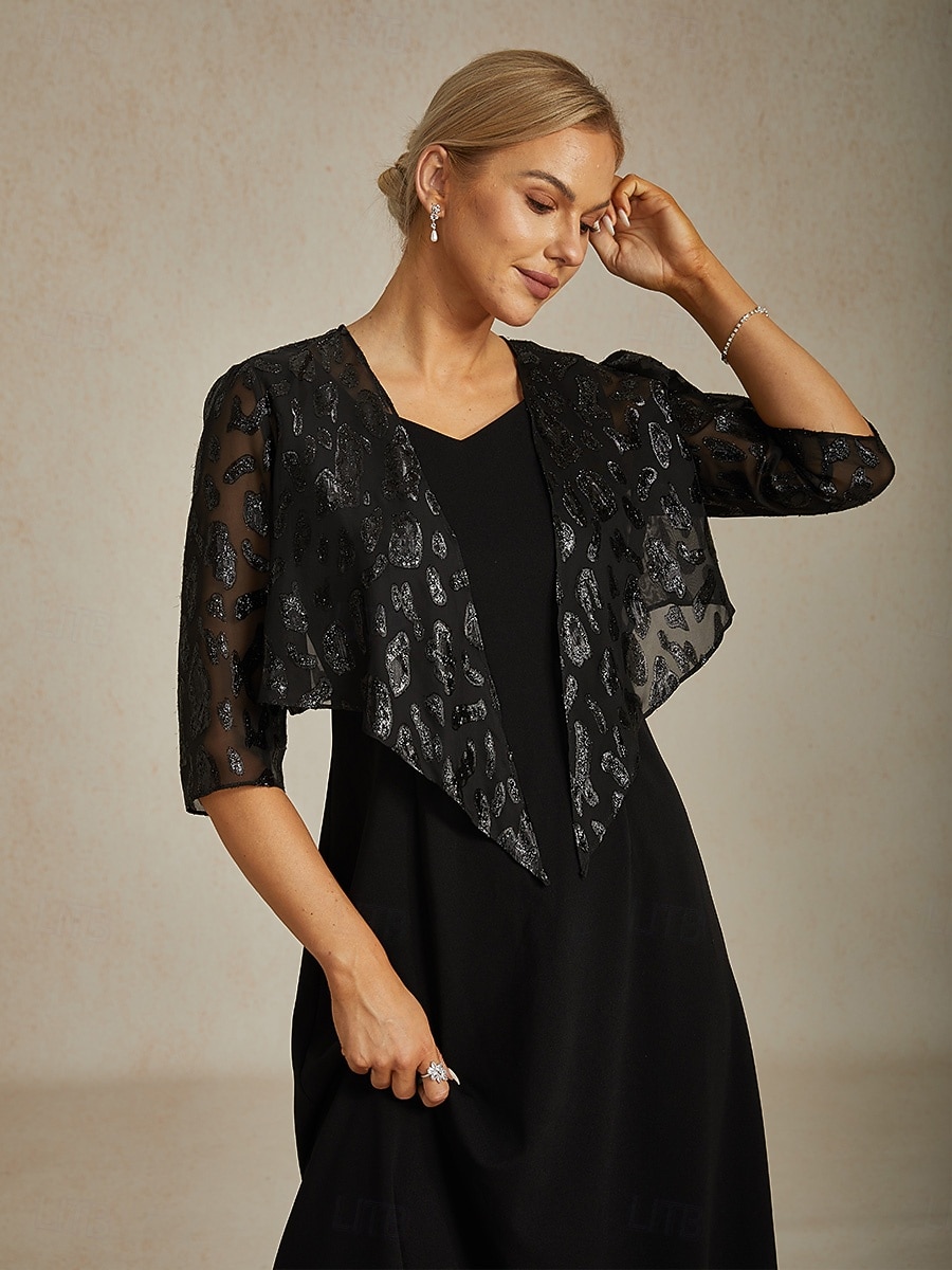 Per donna Top Eleganti Top fluidi Top in chiffon Animale Leopardo Elegante Scollo a V Top Regolari Nero Primavera del 2025 a $49.99 –P1