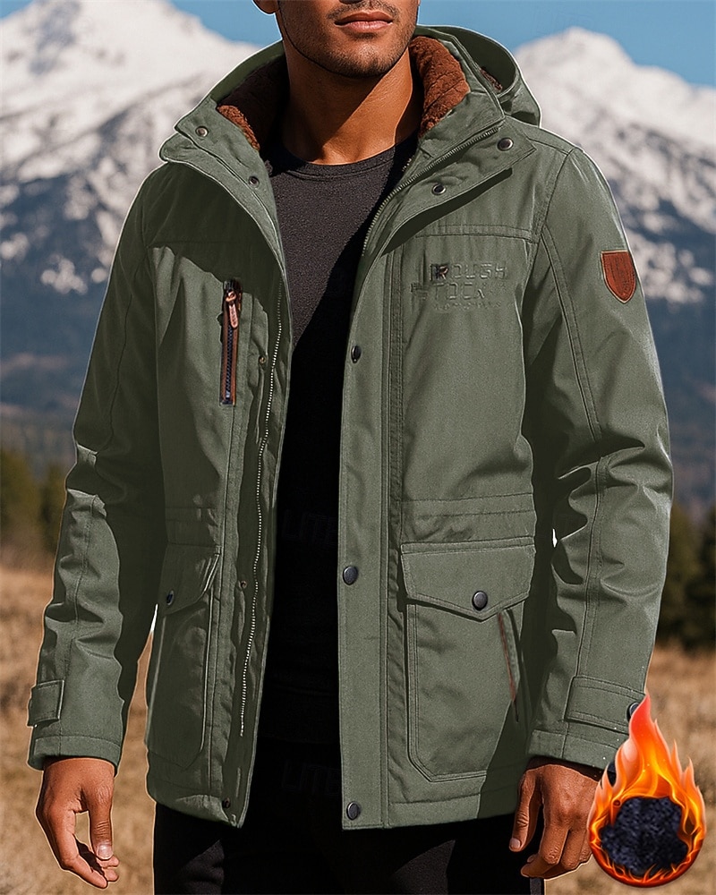 Per uomo Giacca con Cappuccio Giacca da escursionismo Giacca in pile da escursionismo Cotone Inverno All'aperto Calore Termico Antivento Giacche in pile Caccia Arrampicata Campeggio / Escursionismo del 2025 a $63.99 –P6
