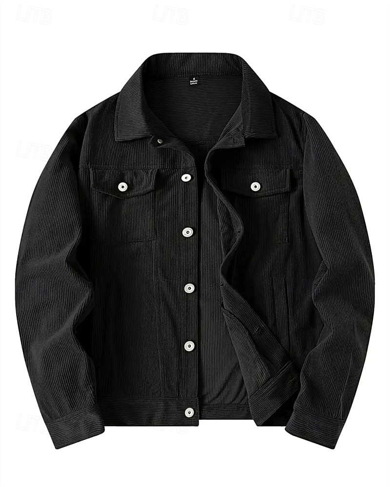 Per uomo Giacca in Velluto a Coste Giacca Cargo Giacca Casual Vacanza Quotidiano Caldo Tasca Autunno & Inverno Semplice Moda Classico Bavero Regolare Nero Blu Verde militare Caffè Giacca del 2025 a $33.99 –P6