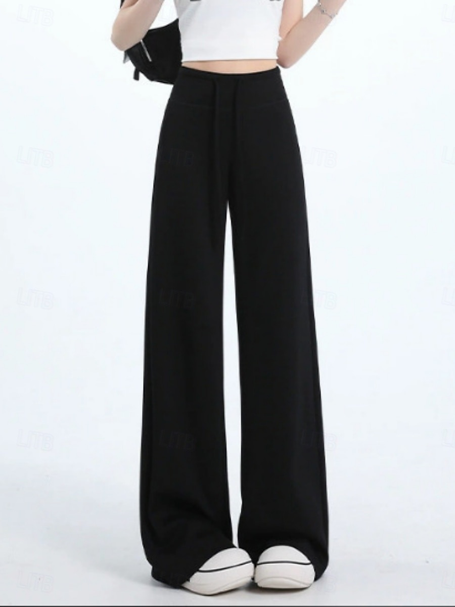 Per donna Pantaloni da tuta Gamba larga Chinos Moda Streetwear Essenziale Lunghezza intera Vita Alta Semplice Tasca Fascia Elastica Comodo Morbido Confortevole Micro-elastico All'aperto Streetwear del 2025 a $26.99 –P3