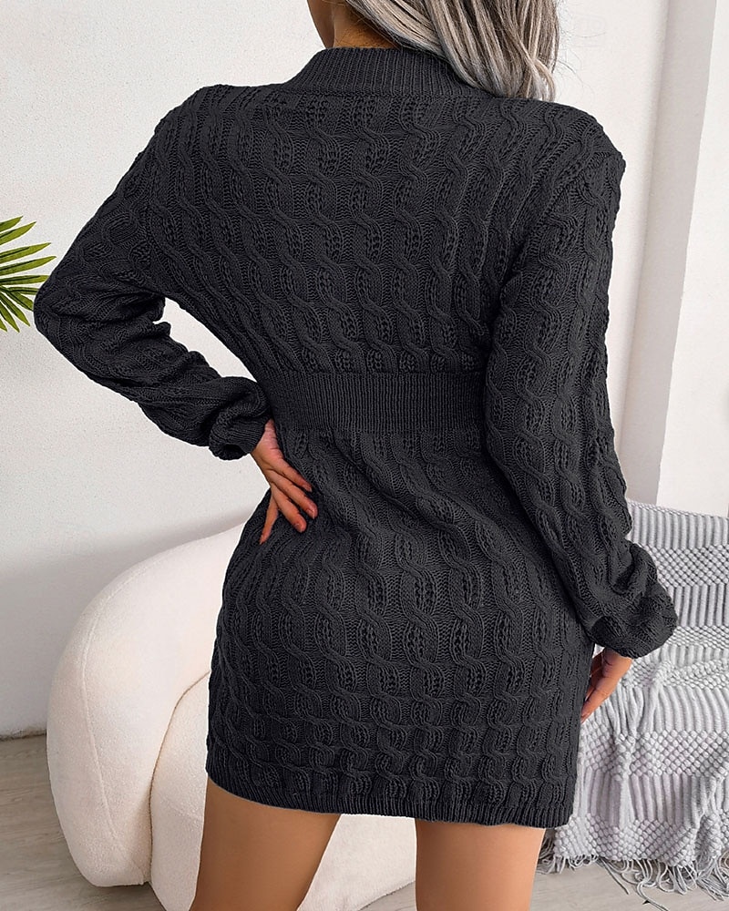 Damen Minikleid Pulloverkleid Bodycon Etui-Kleid Mode Modern Täglich Wochenende Normale Passform Einfach Langarm Rundhalsausschnitt Schwarz Weiß Blau Frühling Herbst 2025 - $34.99 –P7