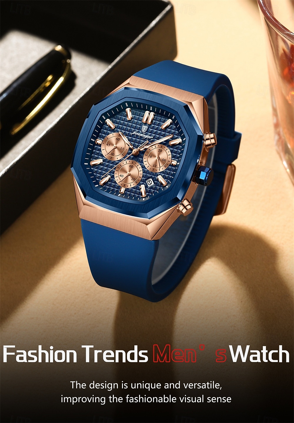 Business Watch Gift for men Waterproof Luminous Chronograph Date Man Wristwatch Silicone Strap Quartz Men's Watches 893 2026 - $34.99 –P1
