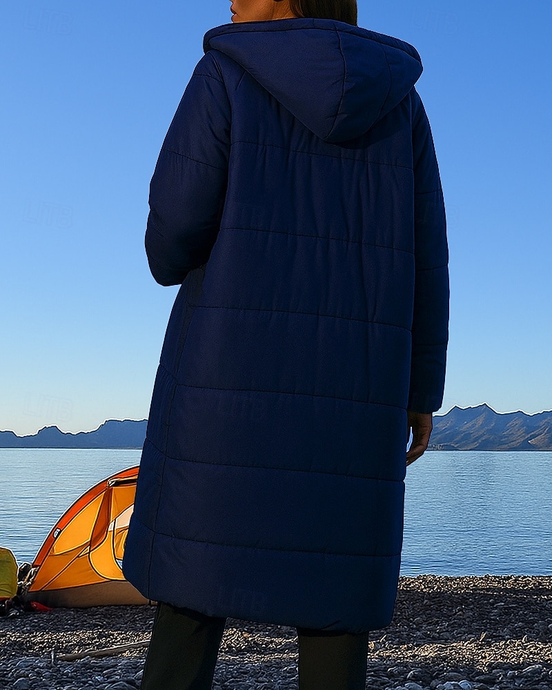 Dame Hettegenser Turjakke Pufferjakke Termisk jakke Fleecejakke Vinter utendørs Hold Varm Vindtett Fleecejakker Jakt Camping / fotturer / grotting Navyblå Kakifarget 2025 - $69.99 –P2