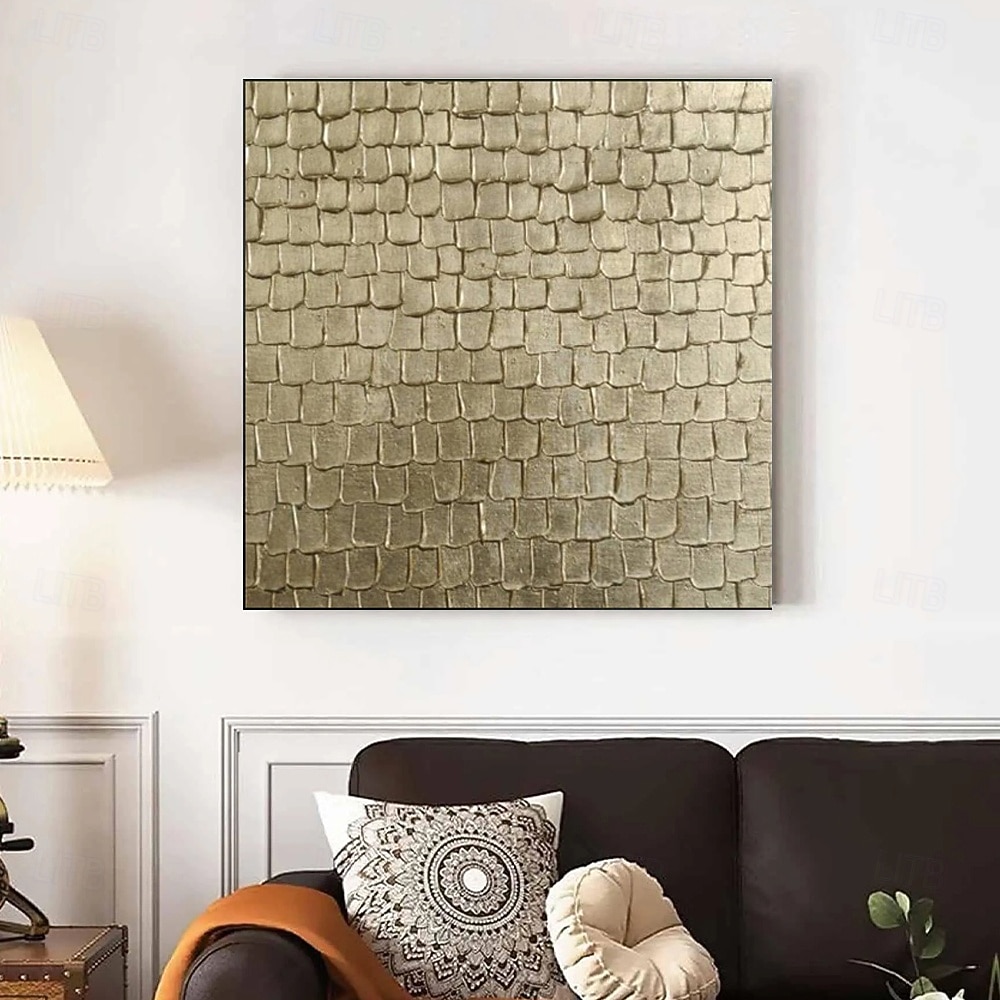 Gold leaf original painting gold wall art Hand painted 3d gold textured ...