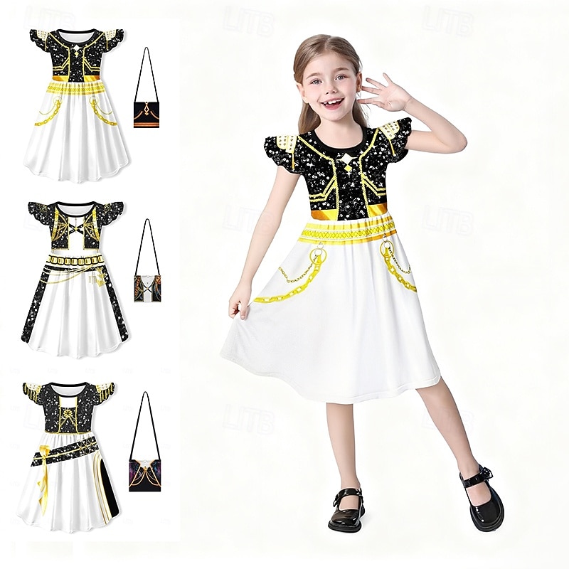 Strój inspirowany koreańską idolką, gwiazda popu, moda filmowa, kostium cosplay, wirtualny idol, cosplay filmowy na szkolny występ dziewczynki na Halloween karnawał 2026 - $27.99 –P1