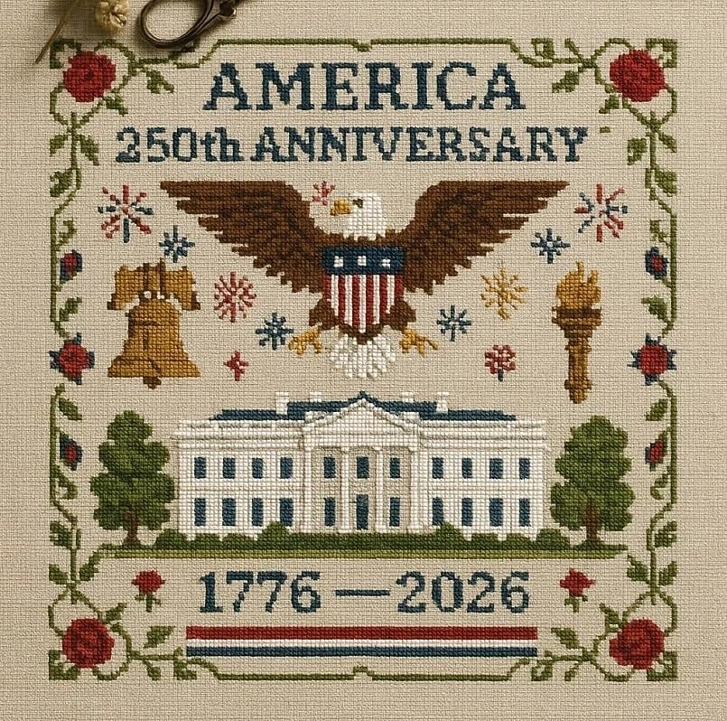 US 250th Anniversary Cross Stitch Kit Personalized Patriotic Cross Stitch Kits Commemorative Embroidery for Beginners Stamped and Counted Style Gifts for Veterans Military Fans 2025 - $10.99 –P2