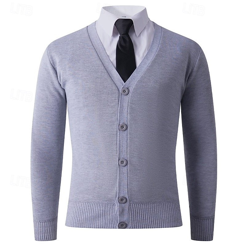 Herren Pullover Strickjacke Gerippt Stricken Normale Oberteile Gestrickt Einfach V Ausschnitt Urlaub Mode Formell Geschäft Bekleidung Frühling Herbst Schwarz Braun M L XL 2025 - $25.99 –P1