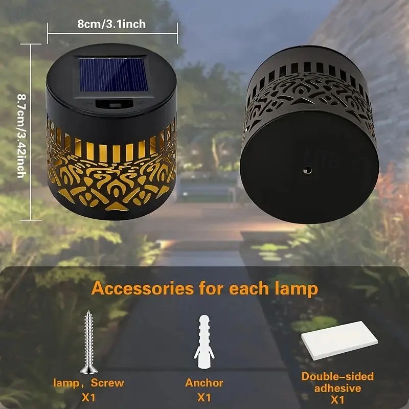 Solar Wandlamp Metalen Lantaarn Solar Buiten Deck Staplamp Mandala Thema Waterdichte LED Solar Landschapsprojector Lamp voor Tuin Pilaren Terras Tuin Decoratie 2026 - $19.99 –P9