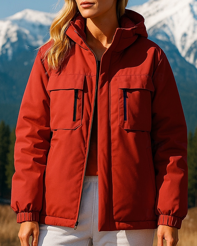 Damen Wanderjacke Daunenjacke Thermojacke Außen Thermik Warm Wanderoutfits Wanderbekleidung Winter Herbst Oberteil Angeln Camping / Wandern / Höhlenforschung Laufen Patchwork Schwarz Weiß Rosa 2026 - €58.99 –P6