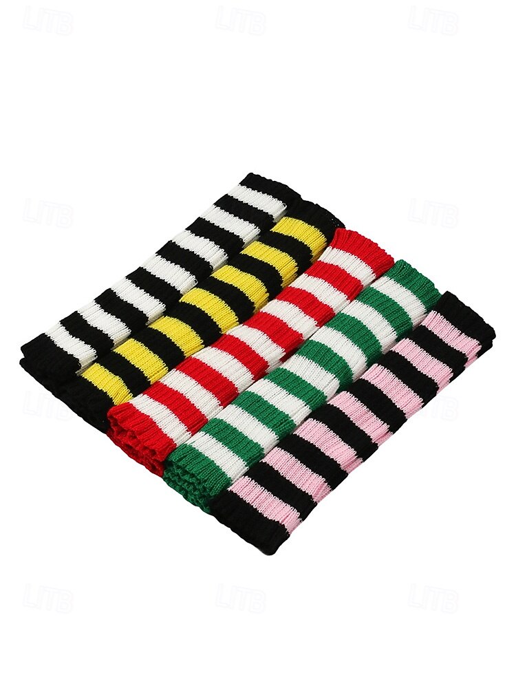 Gants sans doigts à rayures de Noël pour femmes - tricot doux, rayures rouges et blanches, parfaits pour les fêtes de fin d'année et les festivités hivernales de 2025 ? $7.99 –P7