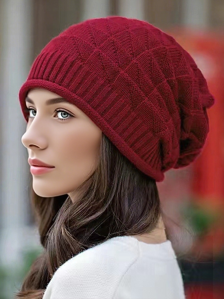 berretto lavorato a maglia da donna – cappello caldo e morbido per l'inverno, berretto casual elasticizzato per viaggi all'aperto e uso quotidiano del 2025 a $9.99 –P5