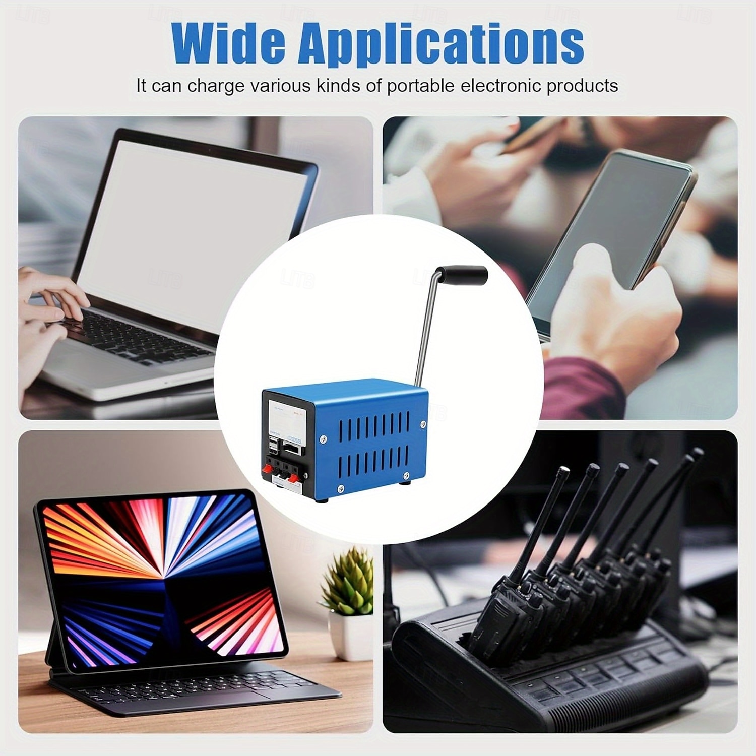 Thermall kézi hajtókaros generátor - nagy teherbírású hordozható külső akkumulátor USB töltővel, kézi hajtókarral, akkumulátor nélkül, kompakt &könnyű (0,5 kg alatt) kempingezéshez, vészhelyzetekhez, 2026 - $111.99 –P2