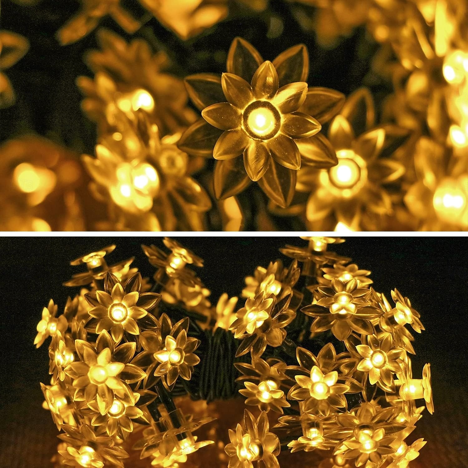 Luces de cadena solares de loto al aire libre 12m 100LEDs guirnalda impermeable decoración de Halloween en jardín balcón y árbol en festividades 2026 - $30.99 –P15