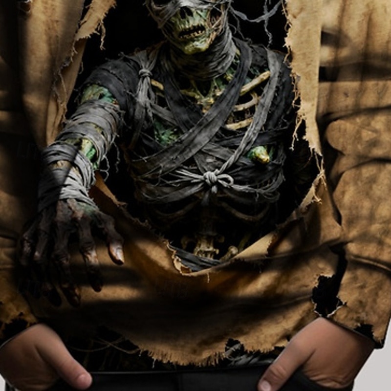 Halloween Pojkar 3D Dödskalle Huvtröja Långärmad Vår Höst Mode Streetwear Barn 4-12 år Huva Utomhus Ledigt Dagligen Normal 2025 - $18.99 –P3