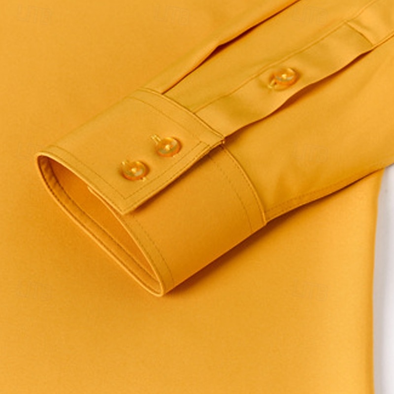 Per uomo Camicia Camicia elegante Camicia non stiro Camicia con colletto alla coreana Semplice Affari Quotidiano Nero Bianco Giallo Vino Manica Lunga Collo alla coreana Estate Primavera Abbigliamento del 2025 a $23.99 –P8
