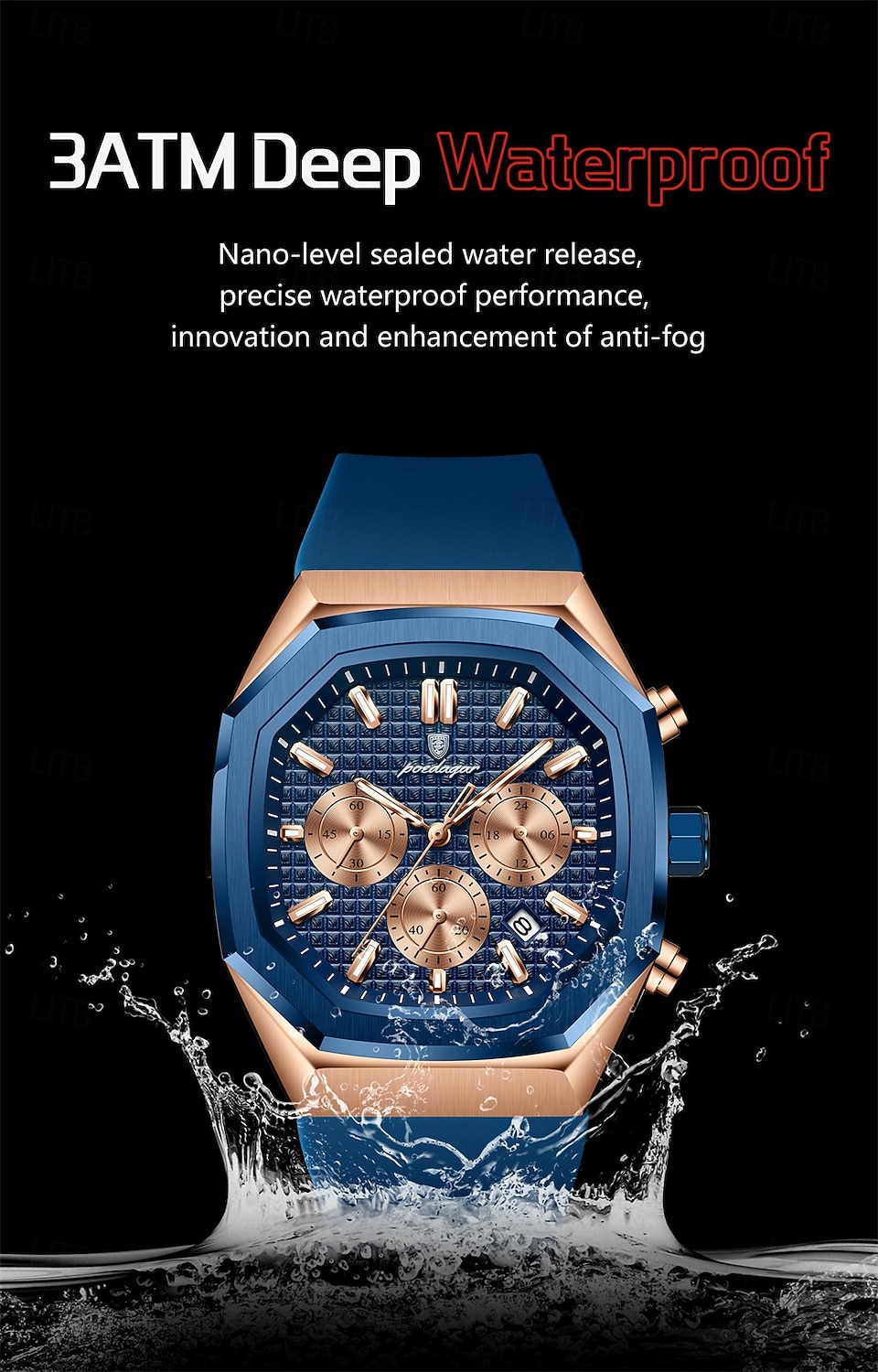 Business Watch Gift for men Waterproof Luminous Chronograph Date Man Wristwatch Silicone Strap Quartz Men's Watches 893 2026 - $34.99 –P9