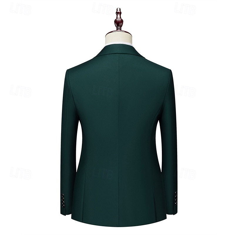 Homme Blazer Affaires Cocktail Fête de mariage Mode Occasionnel Printemps Automne Polyester Uni Avec Poches Boutons Confortable Double Boutonnage veste Noir Blanche Jaune Rose Claire de 2025 ? $71.99 –P16