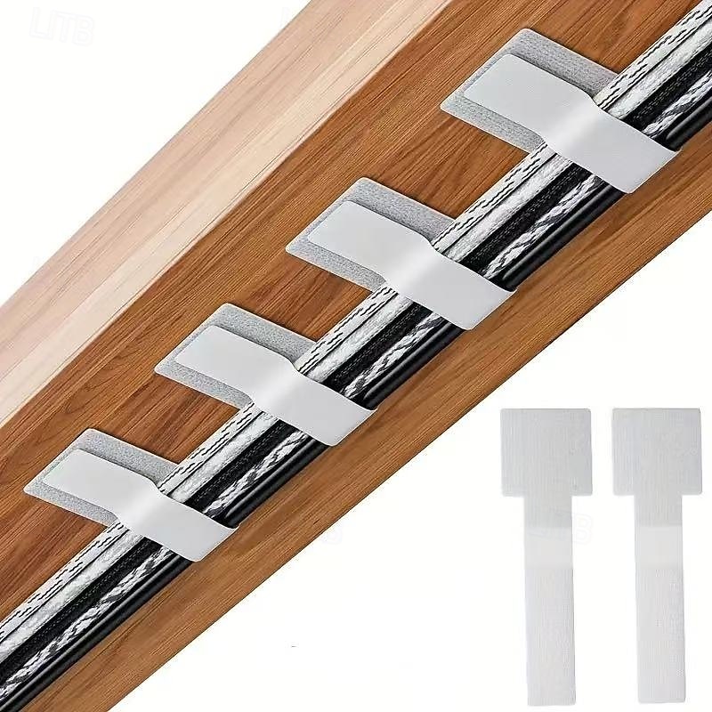 50 fascette autoadesive in velcro per impieghi gravosi – nere, grigie &scrivania bianca multiuso &cinghie per la gestione dei cavi da ufficio, organizer in nylon del 2025 a $11.49 –P11