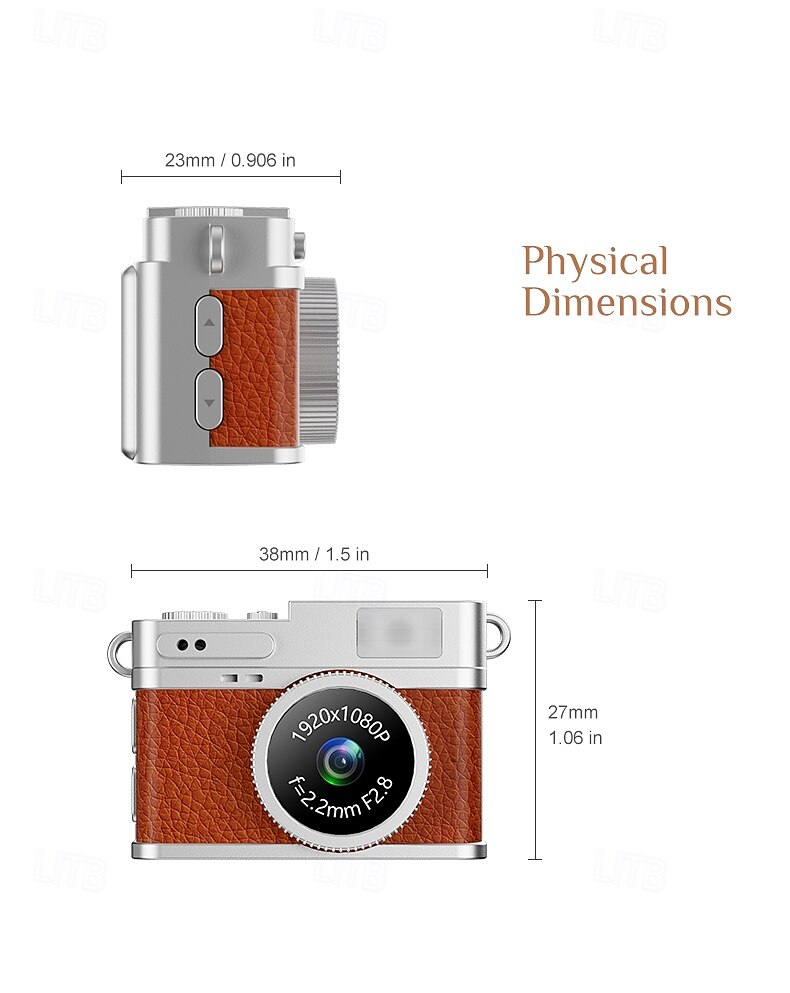 Appareil photo rétro HD 1080p de la taille d'un pouce pour l'enregistrement photo et vidéo portable équipé d'un appareil photo numérique CCD et d'un flash. de 2025 ? $32.99 –P12