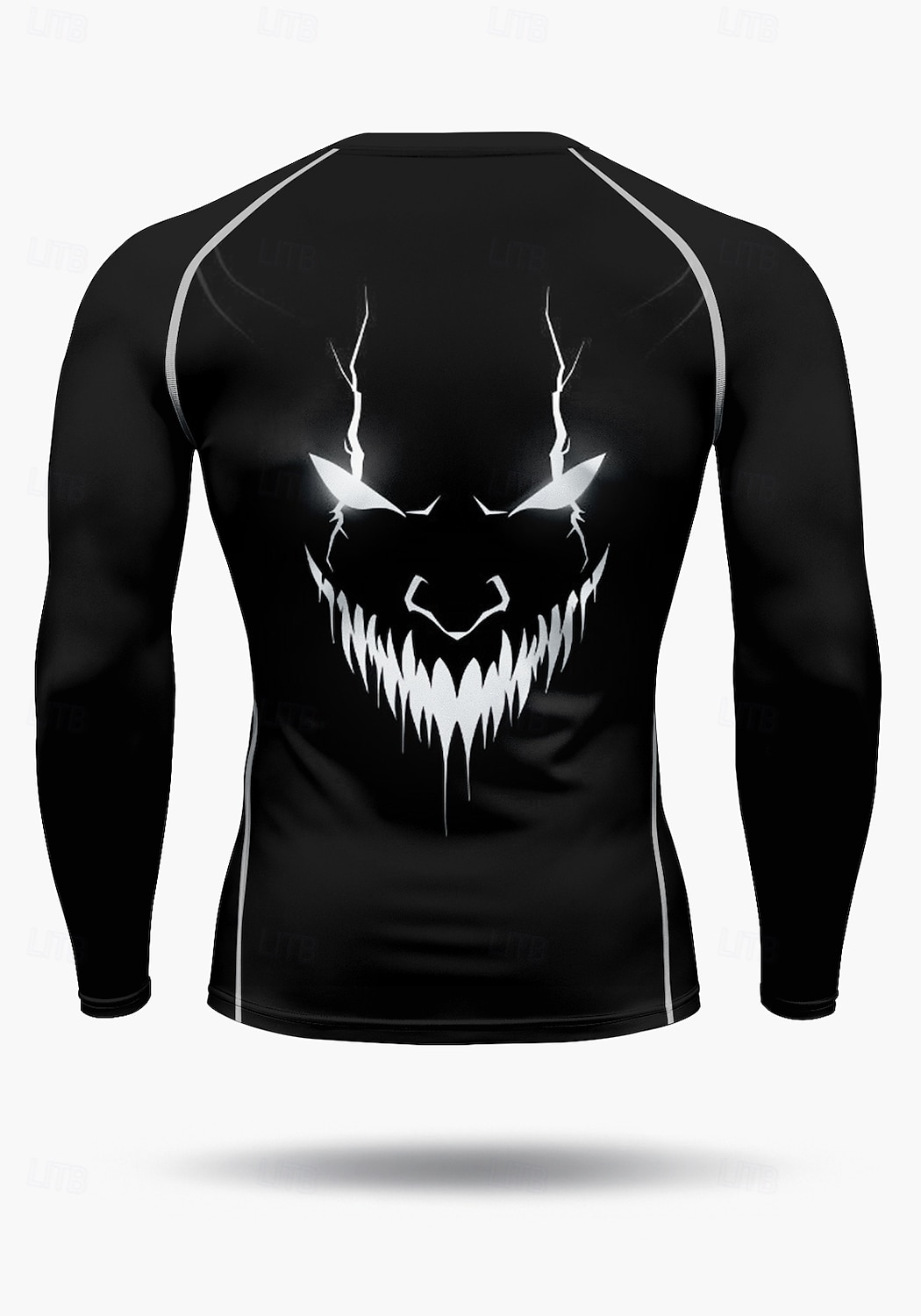 2025年 男性用 コンプレッション・シャツ ランニングＴシャツ 3Dプリント 長袖 ベース層 ハロウィーン 速乾性 ビデオ圧縮 パワーフレックス 吸汗性 ジムトレーニング アクティブトレーニング 運動 スポーツウェア アクティブウェア ブラック  コレクション – $18.99 –P2