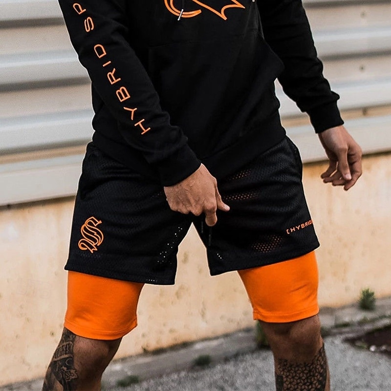 Муж. Баскетбольные шорты Спортивные шорты с облегающими штанами 2 в 1 Завышенная Нижняя часть Для спортивного зала Тренировка Мягкий Впитывает пот и влагу Тренажерный зал Разрабатывать Бег Стандартный 2025 - $16.49 –P8