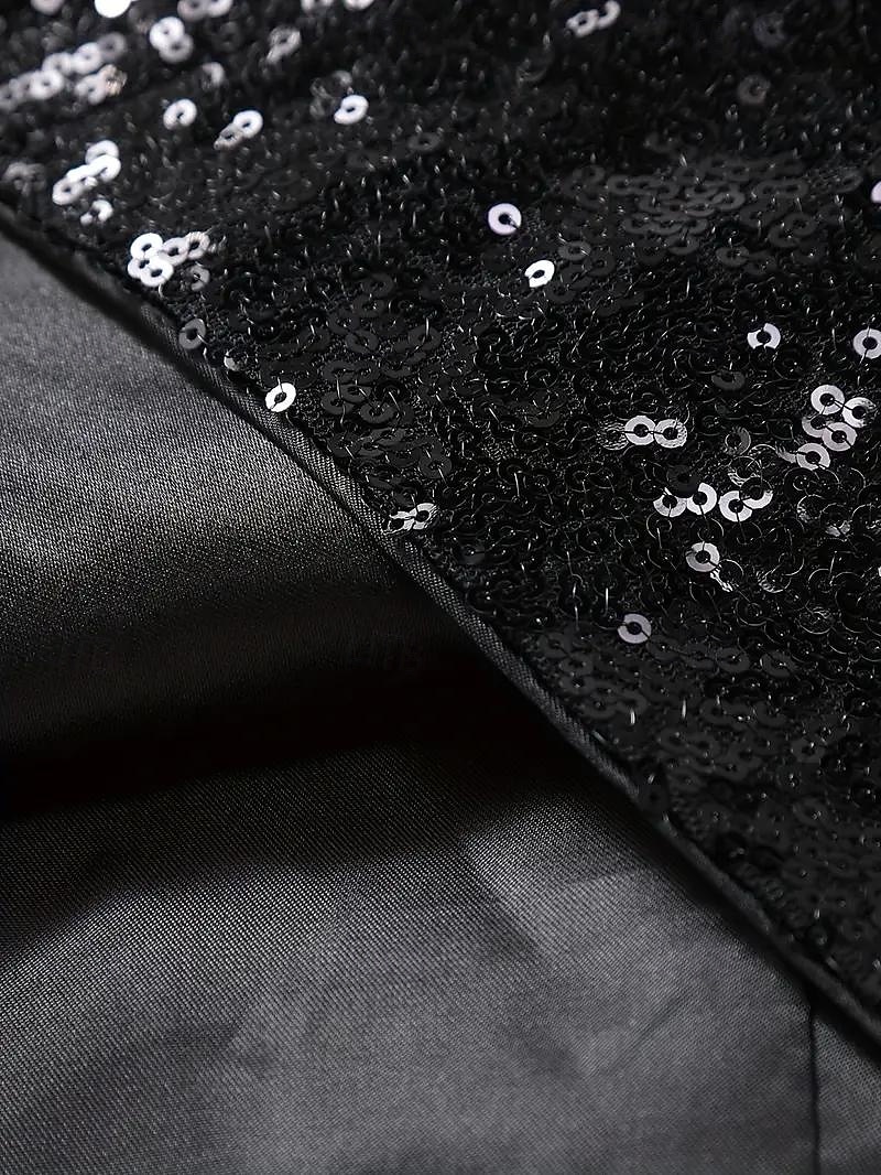 gilet da uomo con scollo a V, tinta unita, nero, argento e oro, vestibilità su misura del 2025 a $39.99 –P10