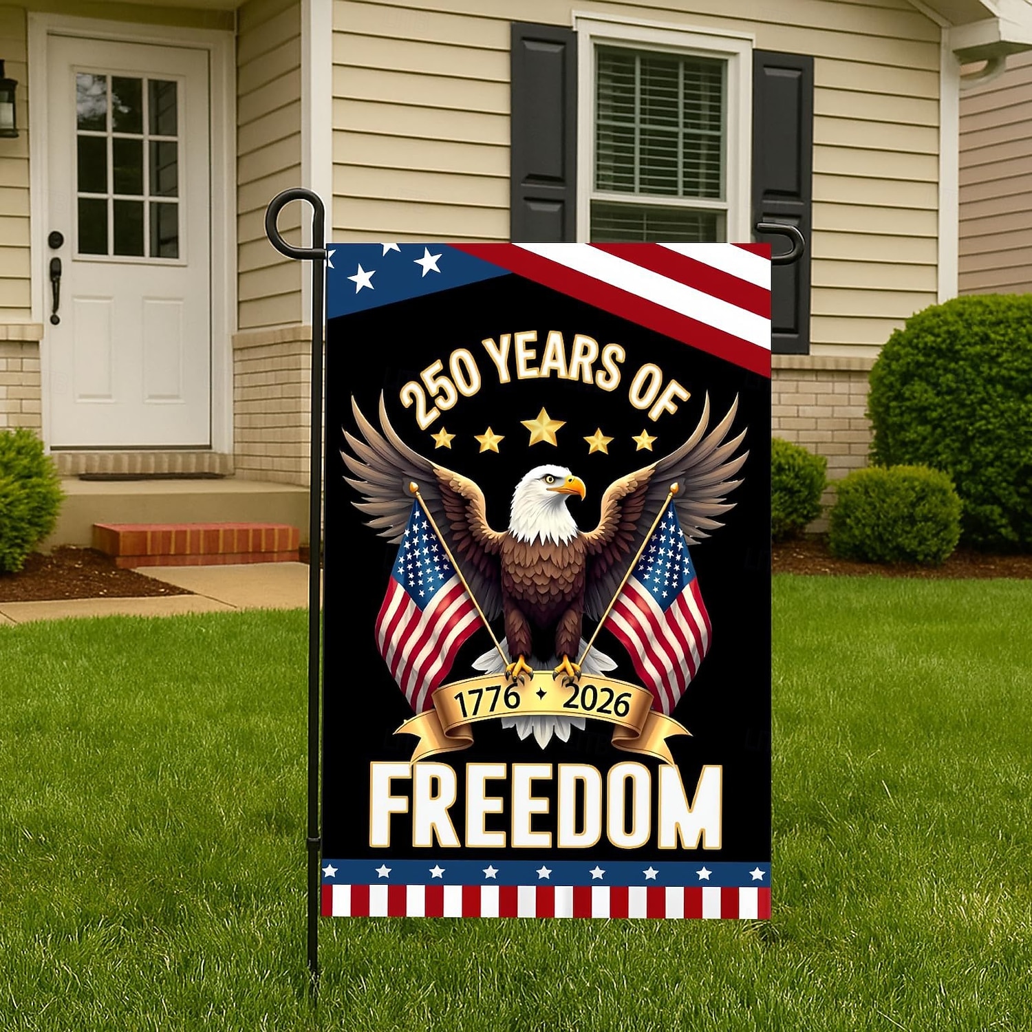 1776-2026 Yhdysvaltojen 250-vuotisjuhlan puutarhalippu, isänmaallinen amerikkalainen syntymäpäiväjuhla ulkokäyttöön tarkoitettu banneri pihalle, nurmikolle, kuistille tai itsenäisyyspäivän koristeeksi 2026 - $5.99 –P2