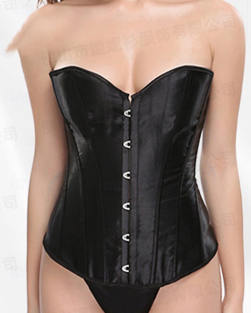 Mulheres Corset Shapewear Cincher Cintas Corpete Sexy Moda Sensual Cor imaculada Hem irregular Frente Única Férias Rua Encontro Sem Manga ombro frio Preto Branco Primavera Outono Moderno de 2025 por $26.99 –P4