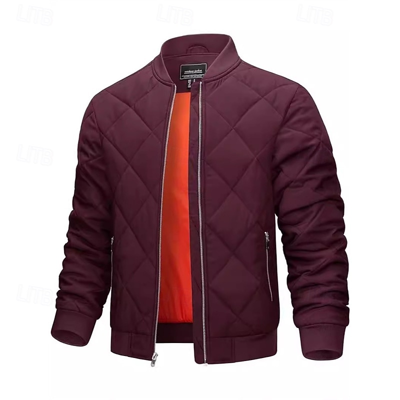 Hombre Abrigo de invierno Chaqueta acolchada Anorak Bolsillo Poliéster Bolsillo Vacaciones Ropa Cotidiana Cita Regular Moda Casual Cómodo Mantiene abrigado Otoño Invierno Color sólido/liso Vino Negro 2026 - $56.99 –P7