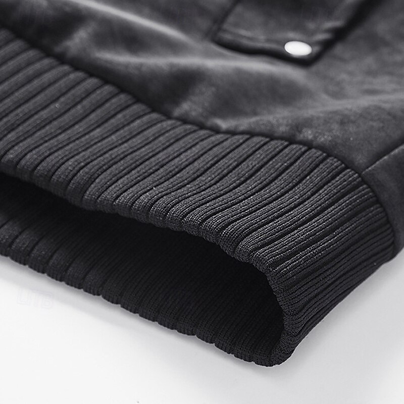 Per uomo Giacca in Ecopelle Giacca da Biker Giacca da Moto Vacanza Quotidiano Antivento Caldo Tasca Primavera Autunno Semplice Moda Classico Collo alla coreana Regolare Nero Grigio Giacca del 2025 a AED 170.19 –P10