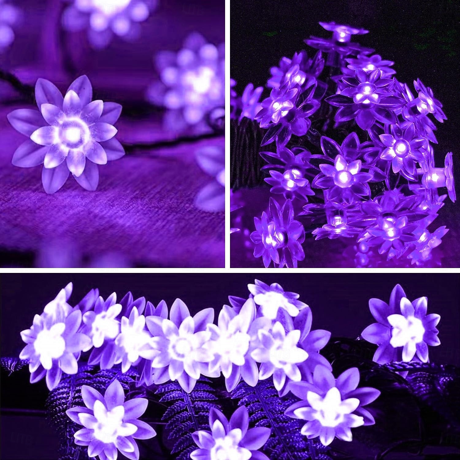 Luces de cadena solares de loto al aire libre 12m 100LEDs guirnalda impermeable decoración de Halloween en jardín balcón y árbol en festividades 2026 - $30.99 –P2