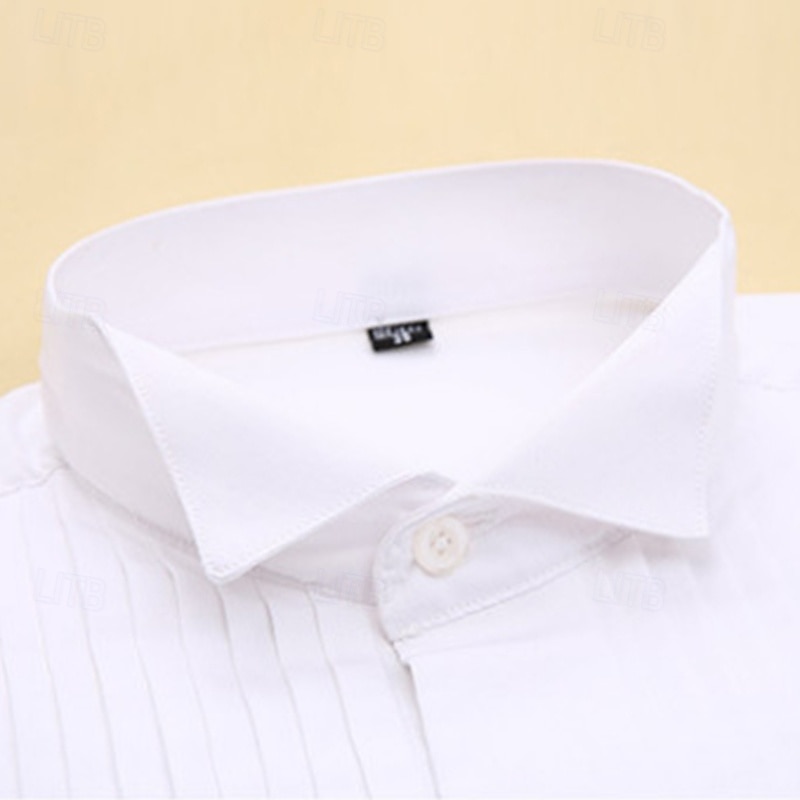 Herren Hemd Kleidhemd Bügelfreies Hemd Knopfhemd Einfach Formell Hochzeit Schwarz Weiß Rote Langarm Umlegekragen Sommer Frühling Bekleidung Schlank 2025 - $27.99 –P4