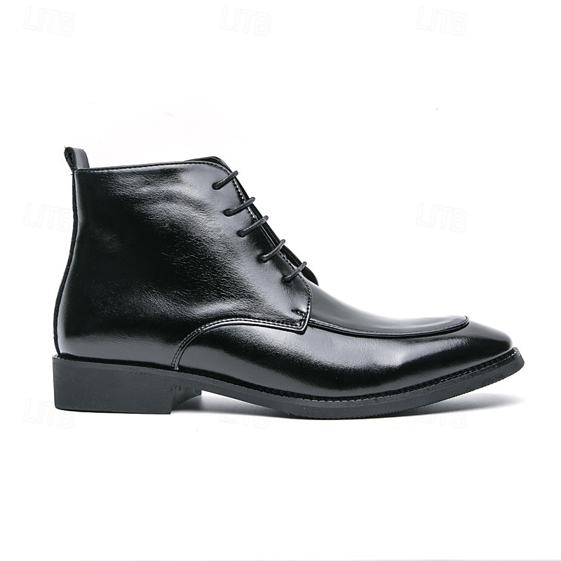 stivaletti chelsea da uomo neri lucidi con finitura lucida, eleganti scarpe eleganti slip-on per eventi formali, abbigliamento da ufficio e occasioni speciali del 2026 a $59.99 –P2