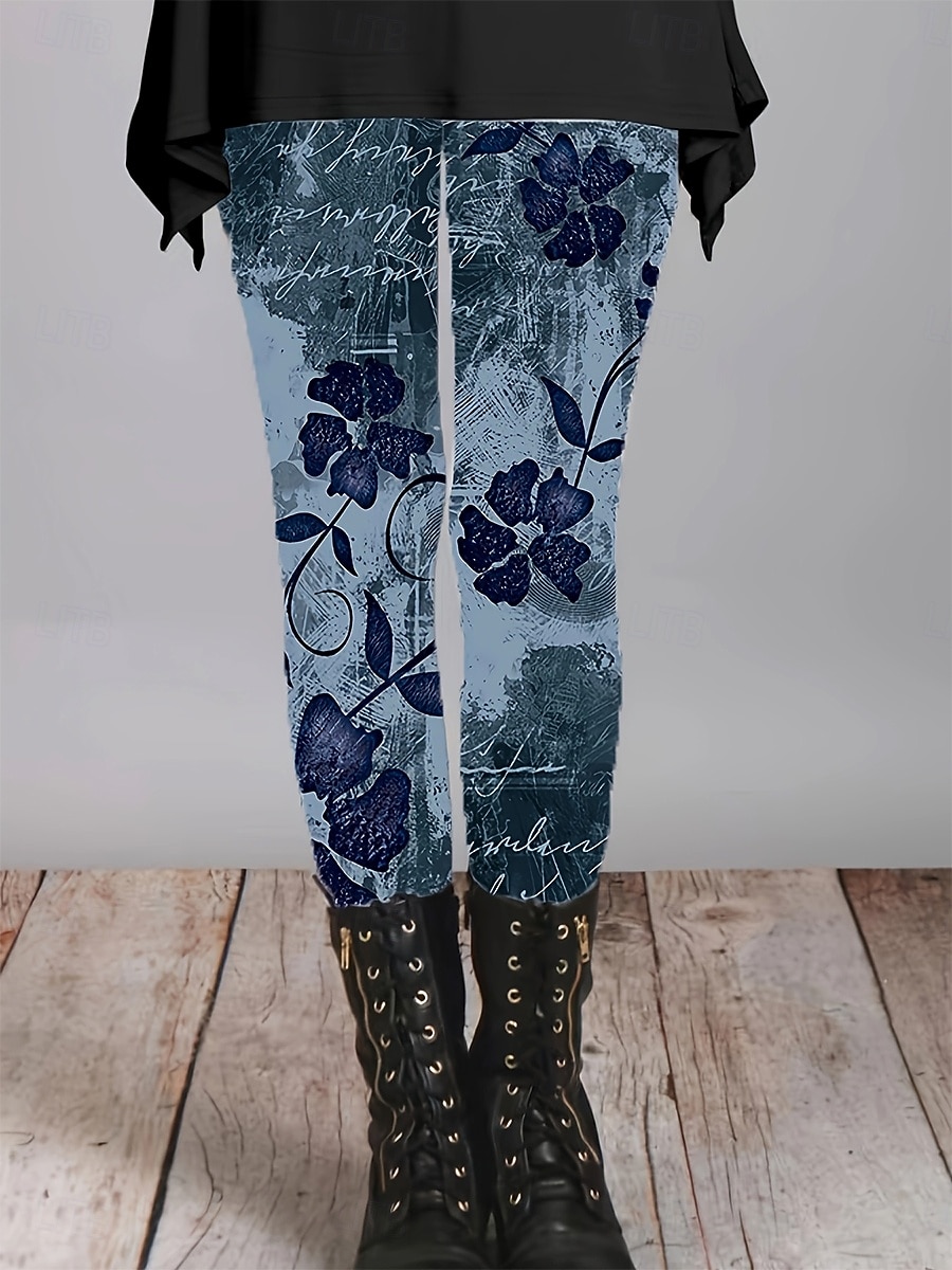 Dames broek Leggings Gezellige leggings Vakantie Vintage Streetwear Volledige lengte Natuurlijk Bloemig Grafisch Bloem Elastische taille Afdrukken Comfortabel Voor buiten Hoge Elasticiteit Buiten 2026 - $21.99 –P2