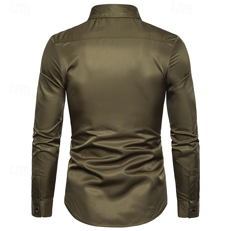 Hombre Camisa Camisa de verano Camisa casual Abotonar la camisa Negro Vino Verde Ejército Manga Larga Plano Diseño Vacaciones Hawaiano Botones Ropa Mezcla de Algodón Moda Casual Cómodo 2026 - $35.99 –P7