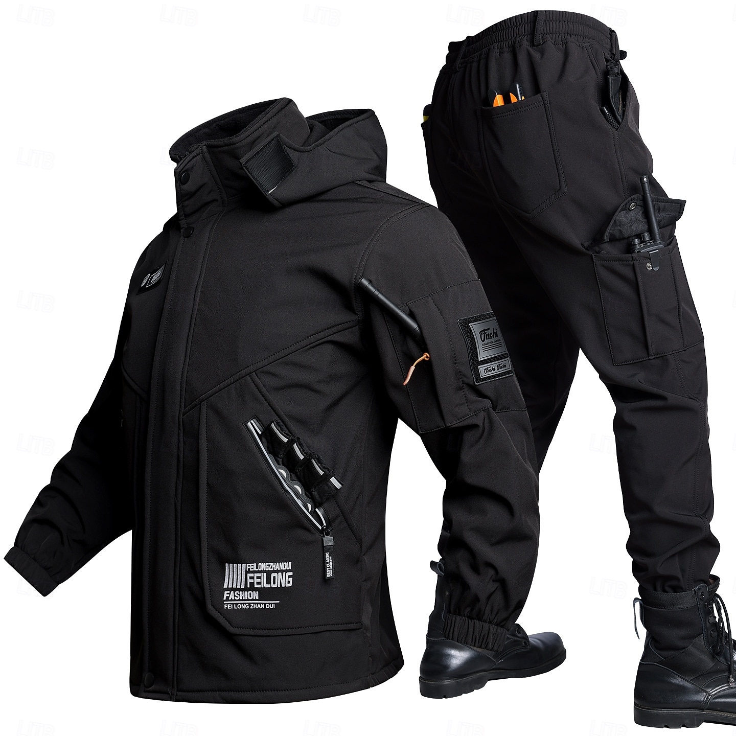 Per uomo Giacca da escursionismo Giacca in Pile Giacca imbottita Set termico Inverno All'aperto Calore Termico Antivento Top Nero Verde Grigio del 2025 a $52.99 –P3