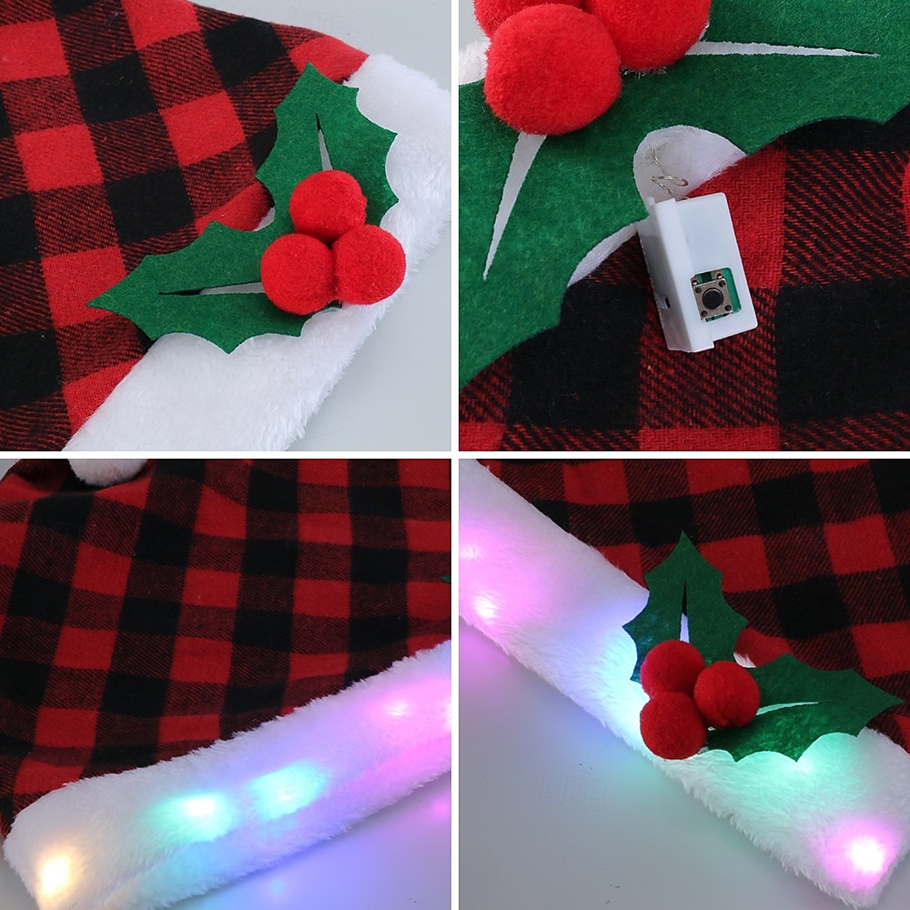 LED-belysta julstolsöverdrag till tomten, festlig dekoration av stolsryggar för högtider och heminredning, glödande julklapp för gränsöverskridande försäljning 2025 - $7.99 –P1