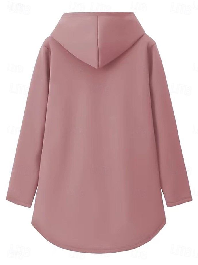 Dame Pullover hettegenser-genser Grafisk Dyr Katt Varm Fritid fuzzy Langermet Med hette Lange topper Avslappet Sport Trykt mønster Rosa Blå Grå Høst Vinter 2025 - $33.99 –P2