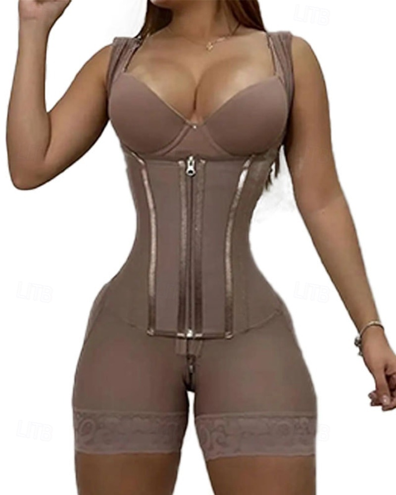 Women's Corset Shapewear Waist Cincher Shapewear Onesie Sexy Corset Fashion Sexy Pure Color Zipper Vacation Street Date Sleeveless U Neck Black Pink Purple Beige Spring Fall Tailored Fit 2026 - $45.99 –P1