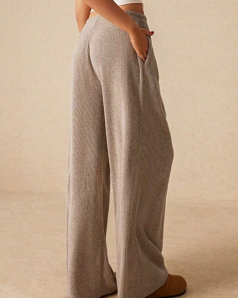 Per donna Culotte Gamba Larga Gamba larga Chinos Vacanza Vintage Streetwear Lunghezza intera Vita media Semplice Tasca Design con Coulisse Elastica Comodo Micro-elastico Alta elasticità All'aperto del 2025 a $18.99 –P5