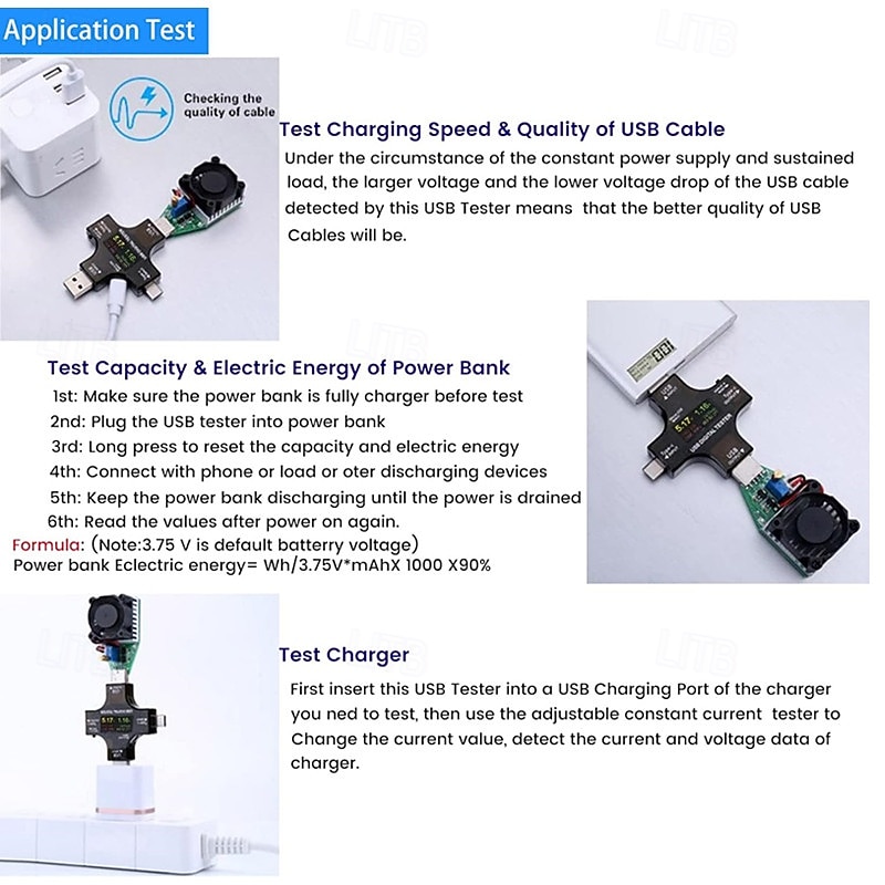 Тестер USB Type-C, тестер USB-C, тестер напряжения, тока, детектор, считыватель, мультиметр, цветной экран для телефона, ноутбука, внешнего аккумулятора и т. д. 2026 - $31.99 –P4