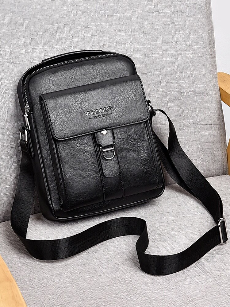 Sac Bandoulière Homme Rétro En Simili Cuir (PU) - Petit Format Pour Voyage, Affaires - Neuf Avec étiquettes