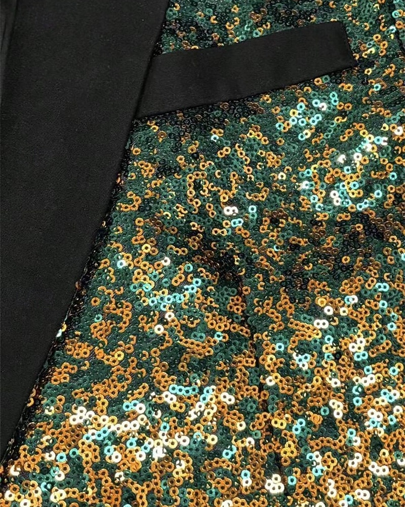 رجالي سترة عمل حفلة كوكتيل حفلة الزفاف موضة كاجوال الربيع الخريف بوليستر تدريجي ترتر جيب مريح صدر فردي سترة رياضية أزرق أرجواني ذهبي أخضر 2025 - $84.99 –P5