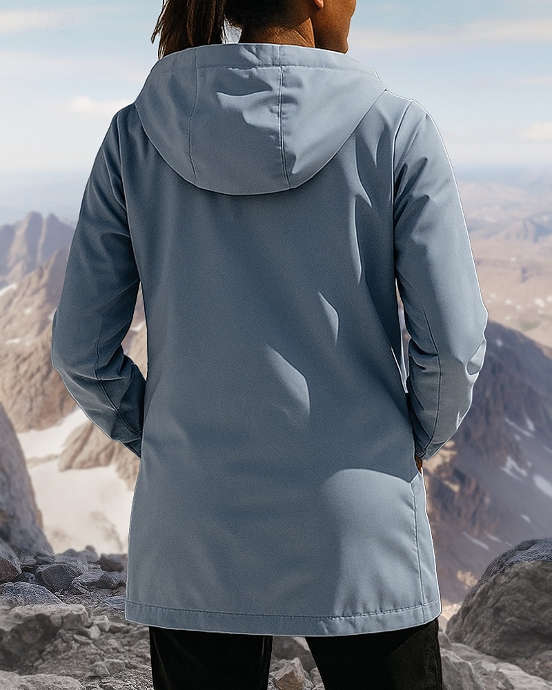 Damen Kapuzenjacke Windjacke Outdoorjacke Außen Wasserdicht Winddicht Wanderoutfits Wanderbekleidung Frühling Herbst Jacke Klettern Camping / Wandern / Höhlenforschung Einfarbig Schwarz Weiß Rosa 2026 - $53.99 –P2