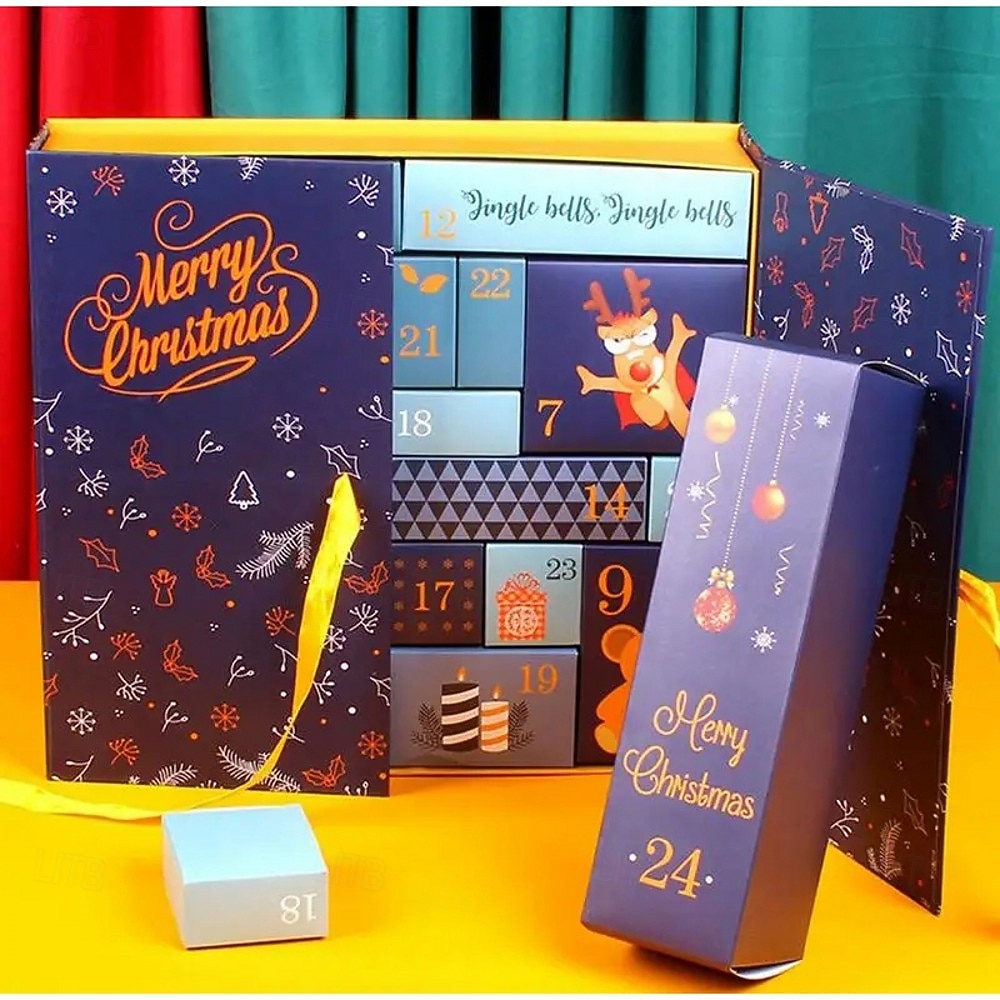 24 Grids Empty Christmas Advent Calendar Boxes DIY Refillable Christmas Blind Box 24 Days Advent Countdown Gifts Boxes Kraft Paper Candy Box New Year Decorations 2025 - $36.99 –P7