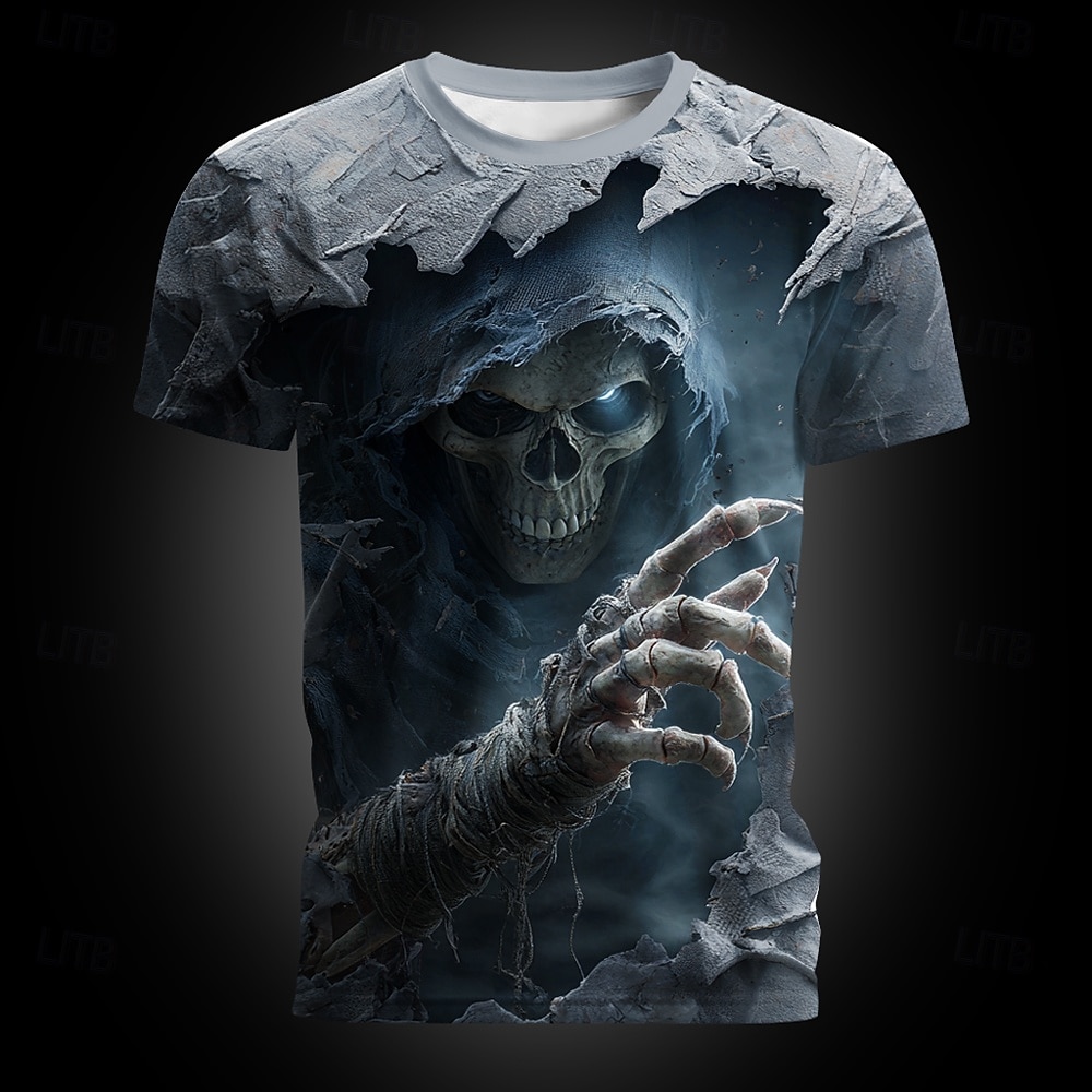 Per uomo Illusione ottica La Morte 3D Maglietta Manica Corta maglietta Stampa 3D Girocollo Camicia Esagerato Designer Orrore Club Feste Streetwear Nero 1 Nero 3 Nero 2 Estate Primavera Tutte le del 2026 a $22.99 –P2