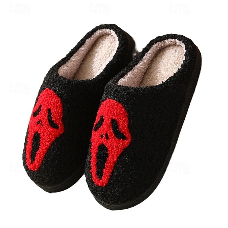 útulné podzimní halloweenské pantofle, roztomilé kreslené dýňové plyšové domácí boty, vtipné chlupaté domácí pantofle, teplé zimní domácí pantofle pro ženy a muže 2025 - $13.99 –P5